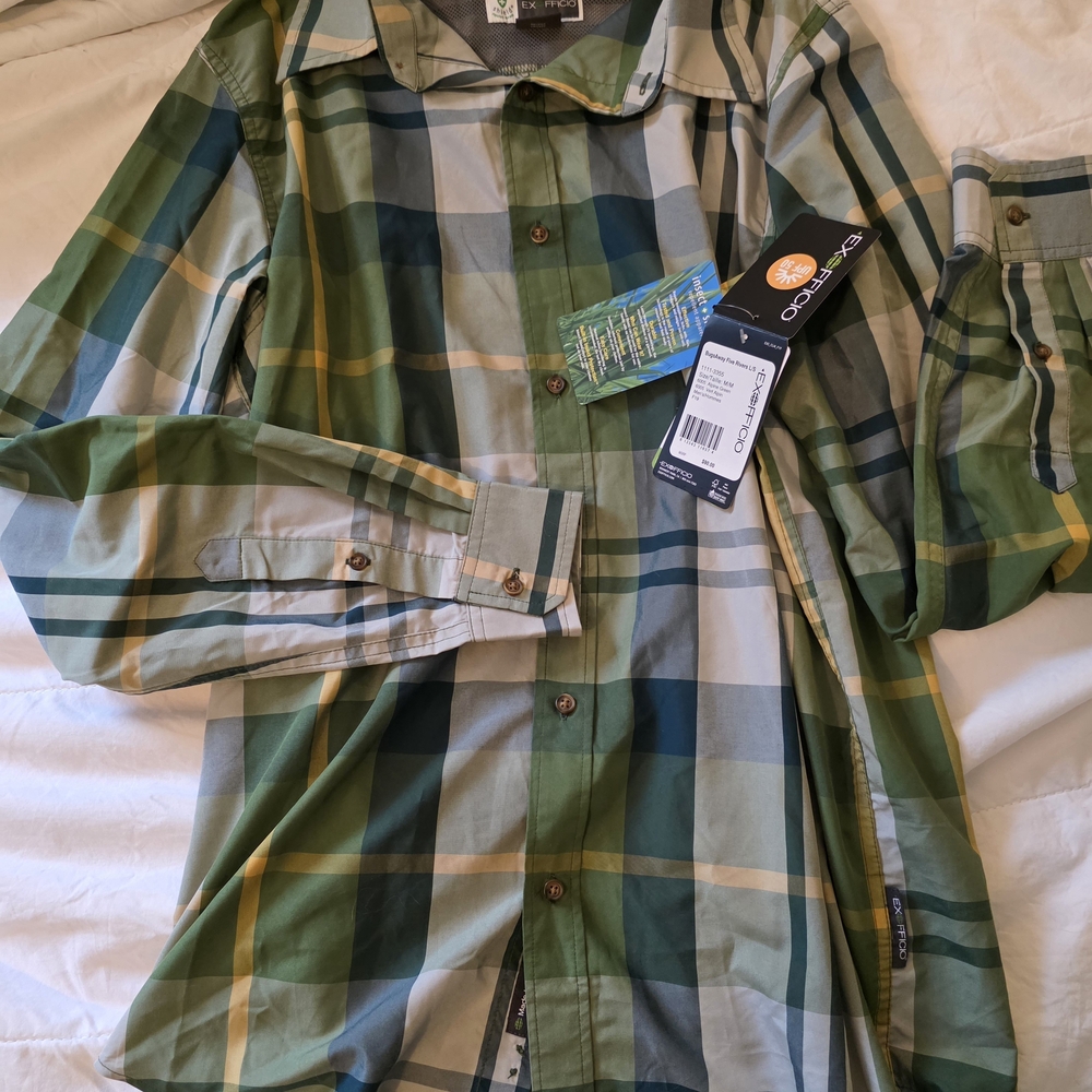 Ex Officio UPF 50/Insect Shield Green Plaid Shirt
